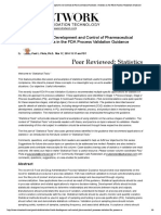Statistical Tools For Development and C... in The FDA Process Validation Guidance