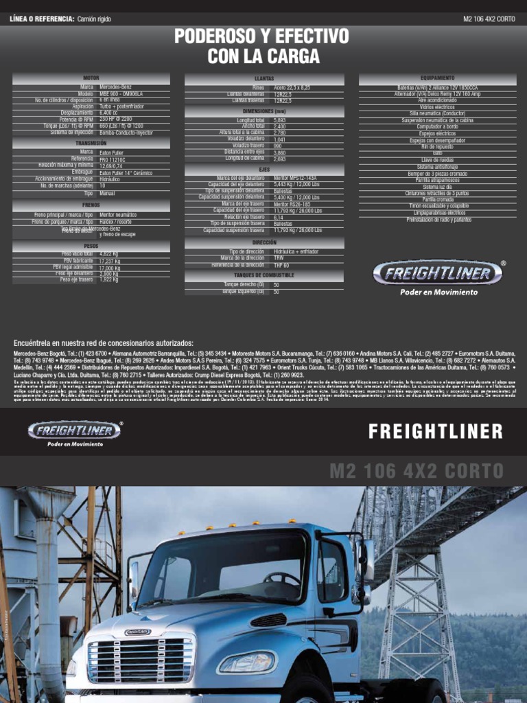 m2 106 Freightliner 4x2 Eje Suspensión (Vehículo)