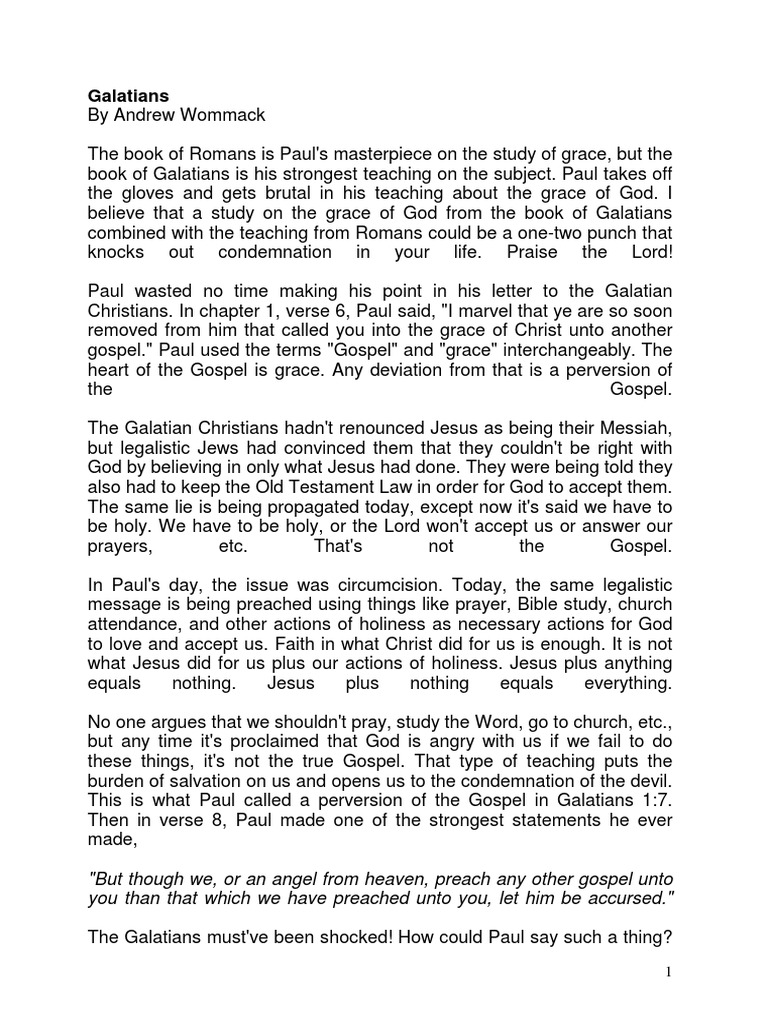 Andrew Wommack Commentary Galatians