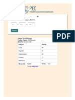 PEC Result 2016 8th Class