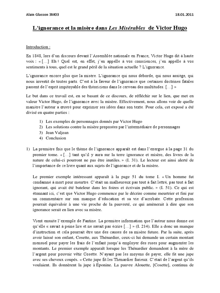 plan dissertation victor hugo