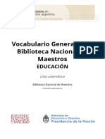 Vocabulario General Biblioteca Nacional de Maestros Tesauro