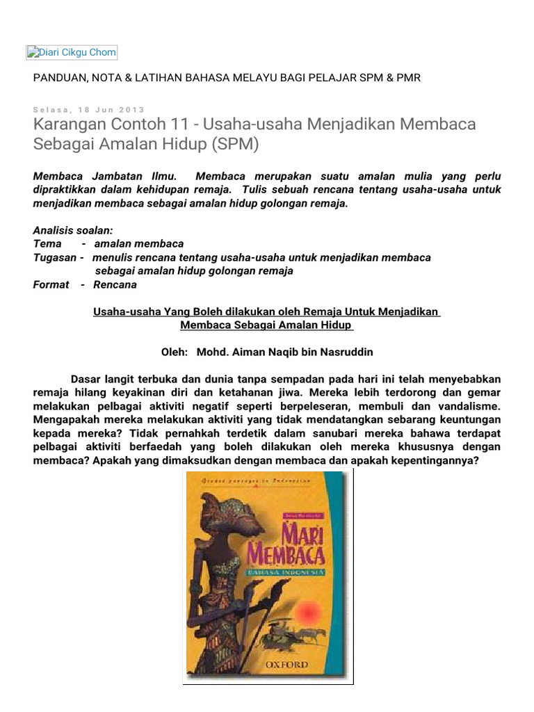 Diari Cikgu Chom_ Karangan Contoh 11 Usahausaha