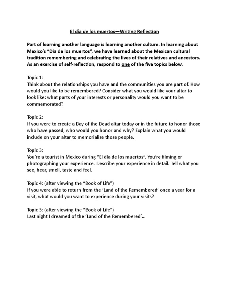 day of the dead essay