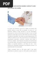 Cuidados Preventivos Podem Reduzir Custo Dos Plano