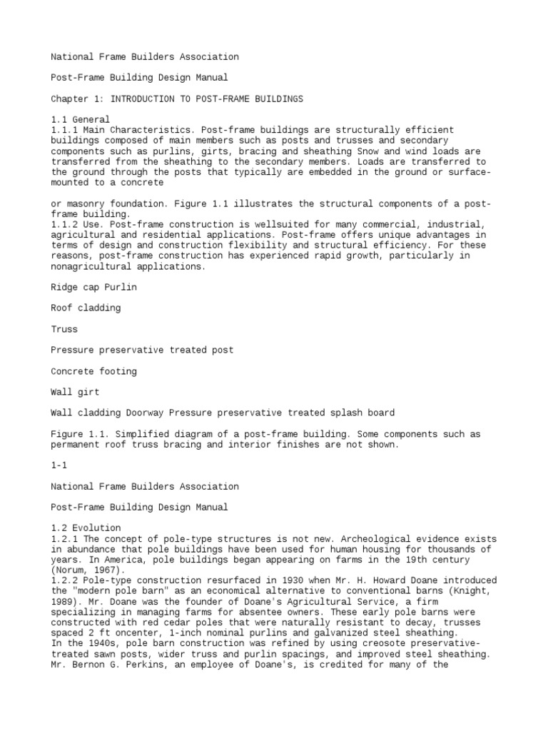 Post Frame Building Design Manual | PDF | Framing (Construction) | Lumber