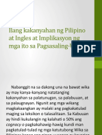 Ilang Kakanyahan NG Pilipino at Ingles at Implikasyon