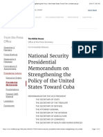 National Security Presidential Memorandum On Strengthening The Policy of The United States Toward Cuba - Whitehouse - Gov