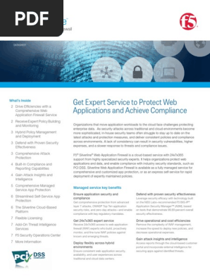 F5 Silverline Web Application Firewall Datasheet Cloud Computing Denial Of Service Attack
