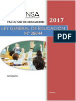 LEGISLACION EDUCATIVA LEY N° 28044
