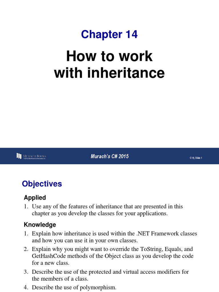 Chapter 14 Slides | PDF | Inheritance (Object Oriented Programming ...