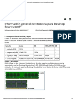 Información general de Memoria para Desktop Boards Intel®