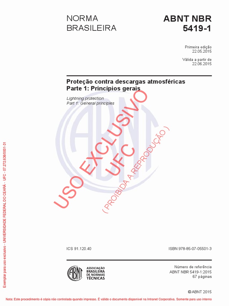 NBR - 5419-1 - 2015 - Proteção Contra Descargas Atmosféricas - Parte 1 ...