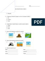 geography unit pre post test