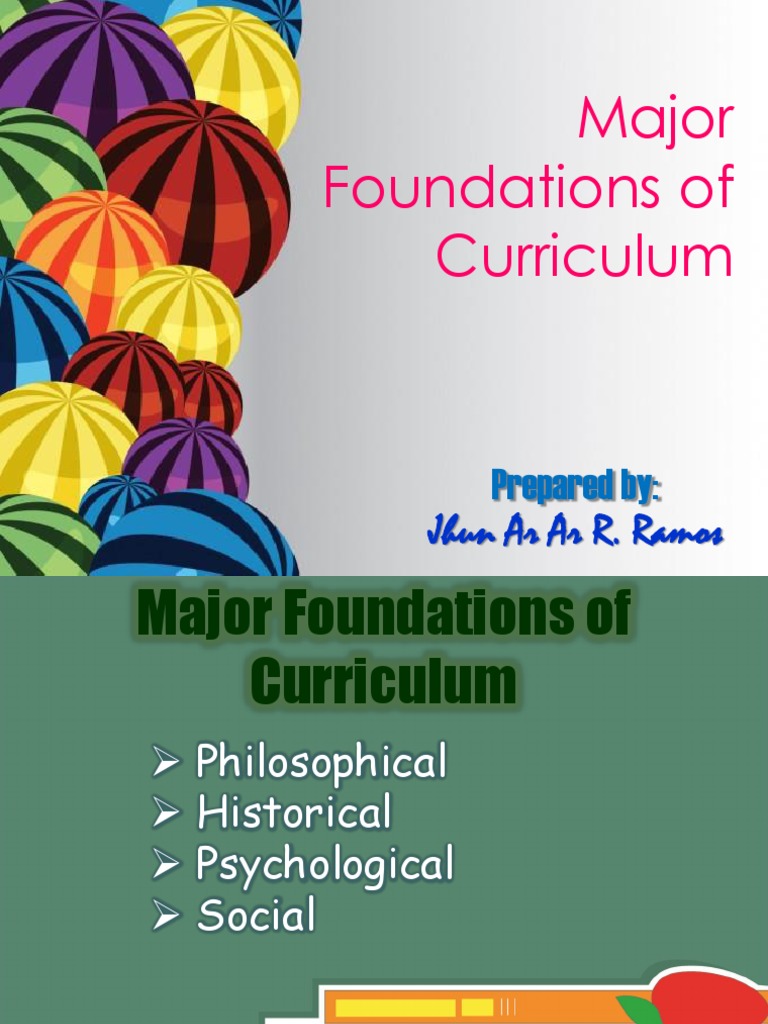 Major Foundations of Curriculum Curriculum Philosophy Of Education