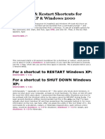 Shutdown & Restart Shortcuts For Windows XP & Windows 2000