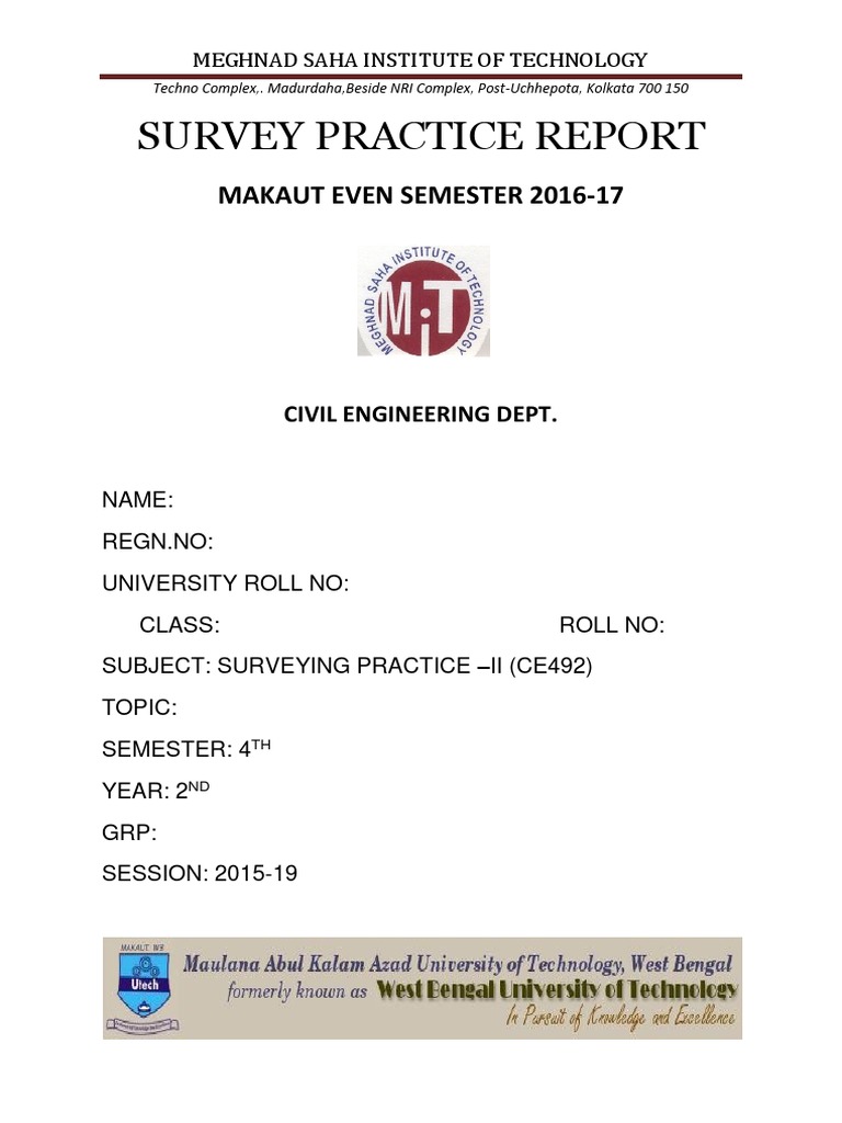 Survey Practice Report - Civil Engineering | PDF | Computers ...