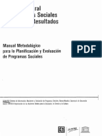 Manual Metodológico para La Planificación y Evaluación de Programas Sociales