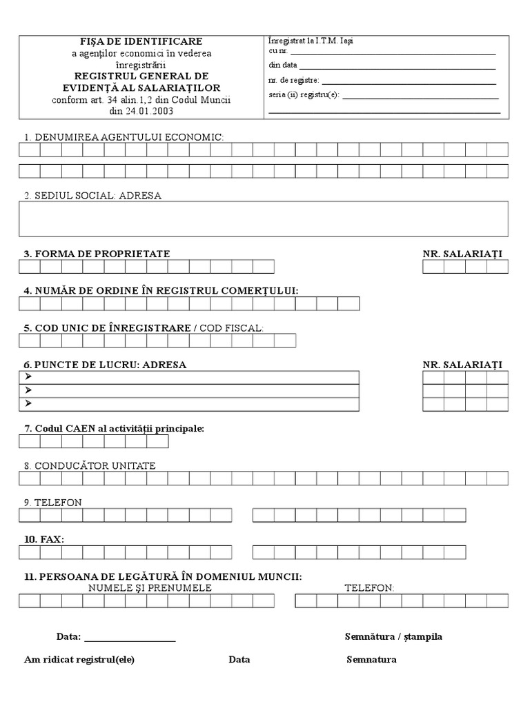 Fisa de Identificare | PDF