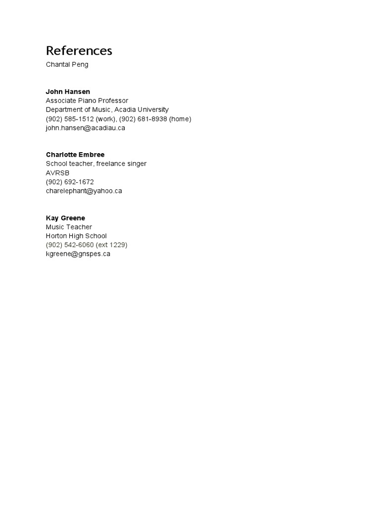 Samplereferencesheet Chantalpeng | PDF