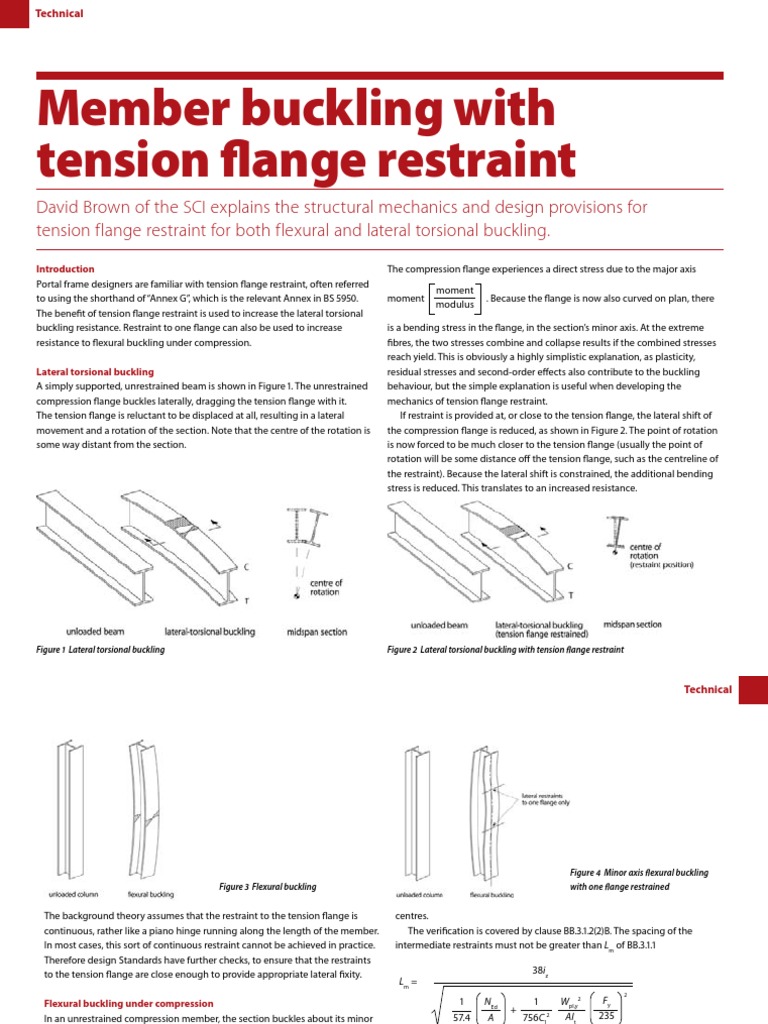 Tension Flange Restraint in Design | PDF | Buckling | Bending
