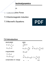 Chapter 7 Electrodynamics: 7.1 Electromotive Force 7.2 Electromagnetic Induction 7.3 Maxwell's Equations