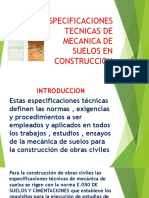 Especificaciones Tecnicas de Mecanica de Suelos