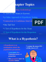 Chapter Topics: - Hypothesis Testing Methodology