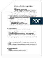 Ficha Resumen de Formaciones Geológicas