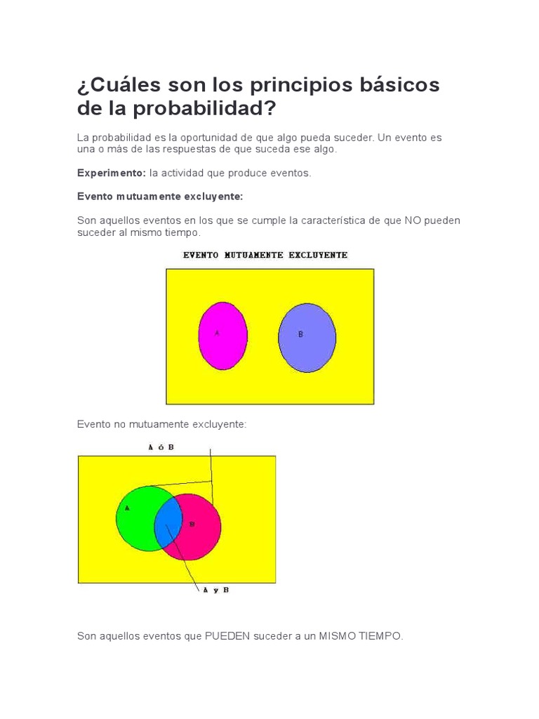 Cuáles Son Los Principios Básicos de La Probabilidad | PDF