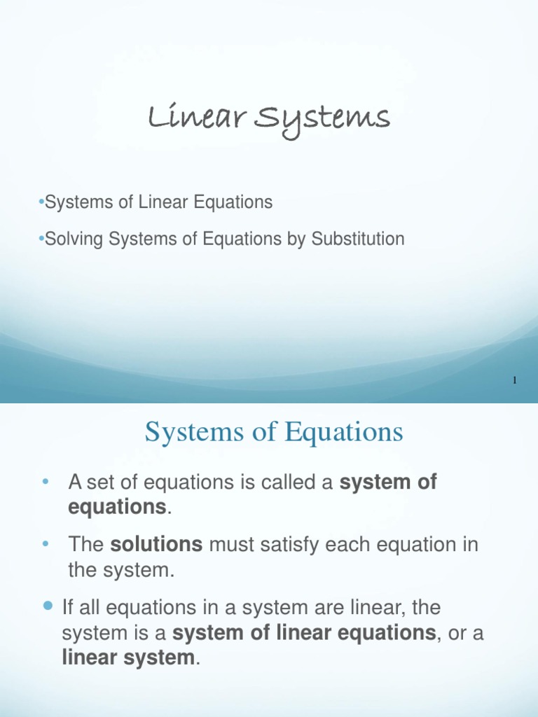 Solving Linear Systems Methods | PDF | System Of Linear Equations ...