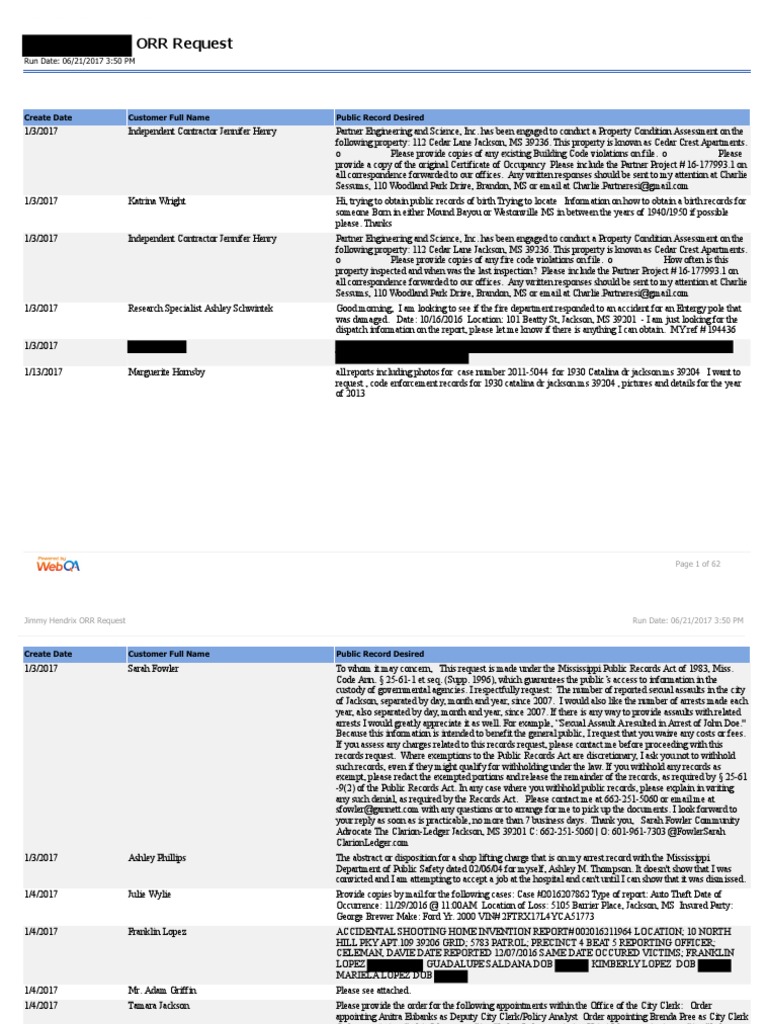 Public Records Requests in Jackson, MS | PDF | United States Department Of  Housing And Urban Development | Email