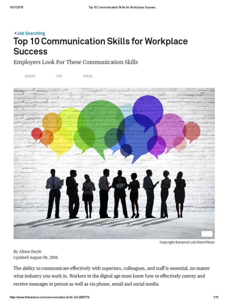 Communication skills for getting a job