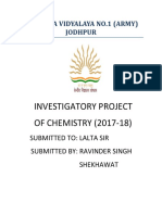 Investigatory Project OF CHEMISTRY (2017-18) : Kendriya Vidyalaya No.1 (Army) Jodhpur