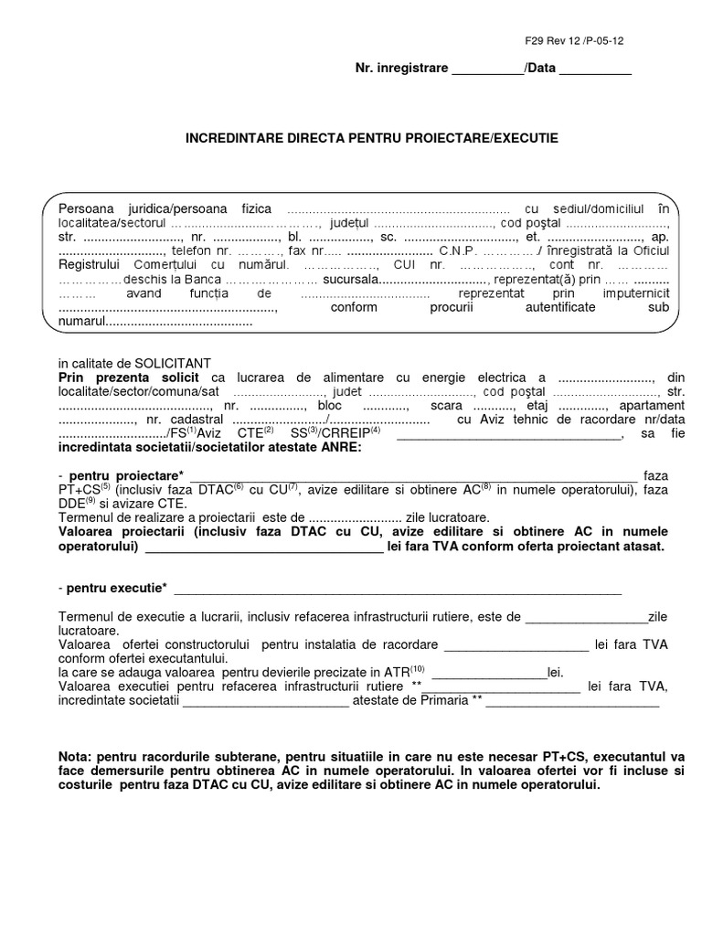 Incredintare Directa Pentru Proiectare Sau Executie Dobrogea