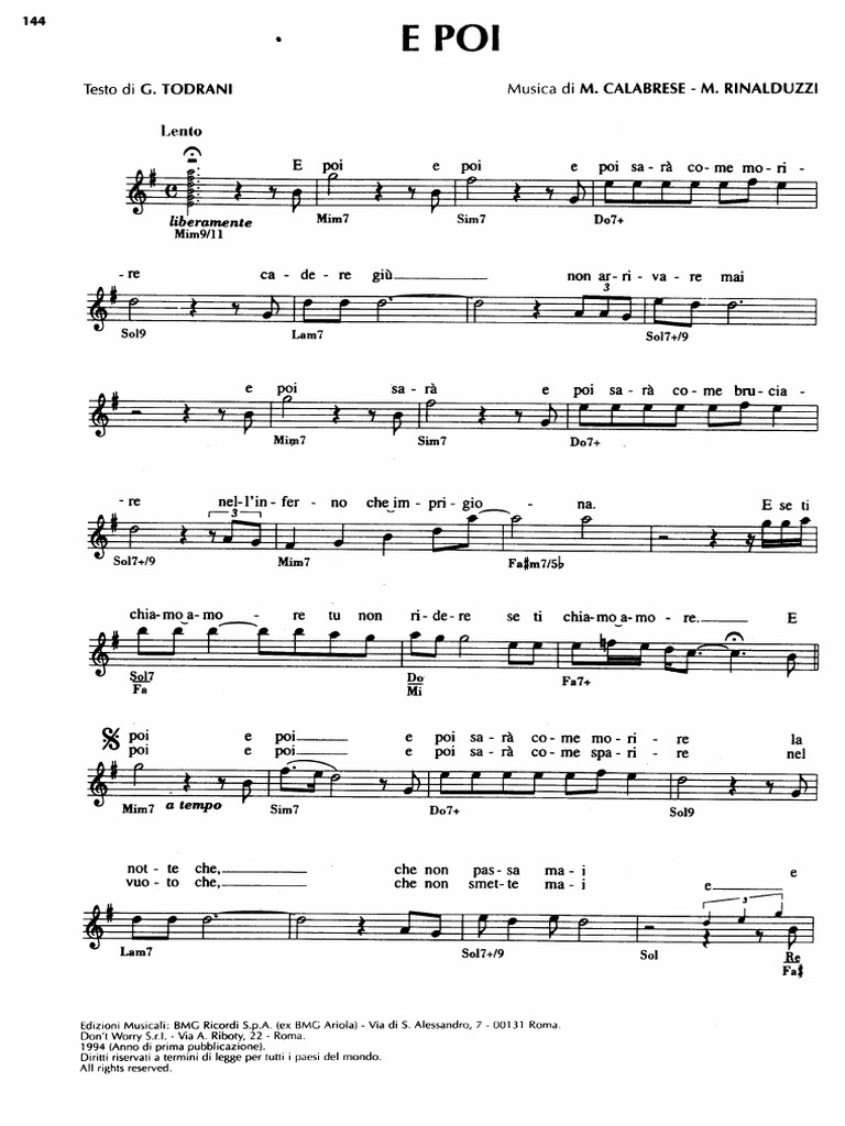Il Cielo In Una Stanza Spartito Pdf