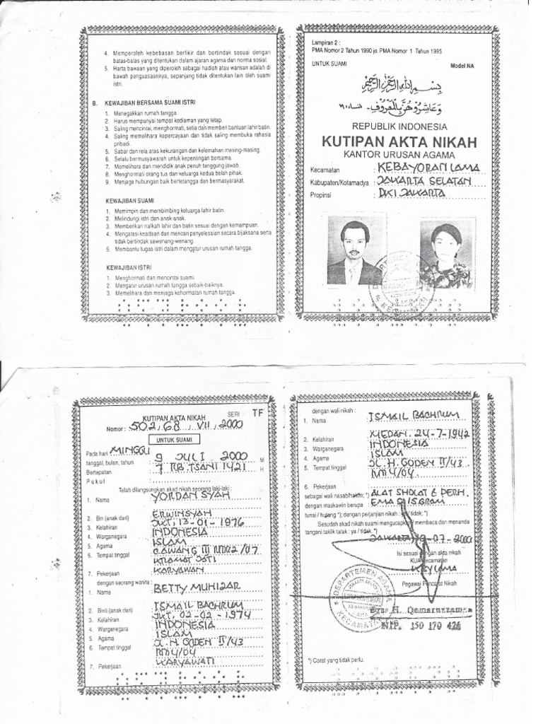 Surat Nikah Yordan Syah