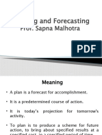 PLANNING AND FORECASTING