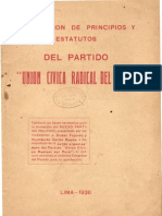 Declaración de principios y estatutos del Partido “Unión Cívica Radical del Perú” (1936)