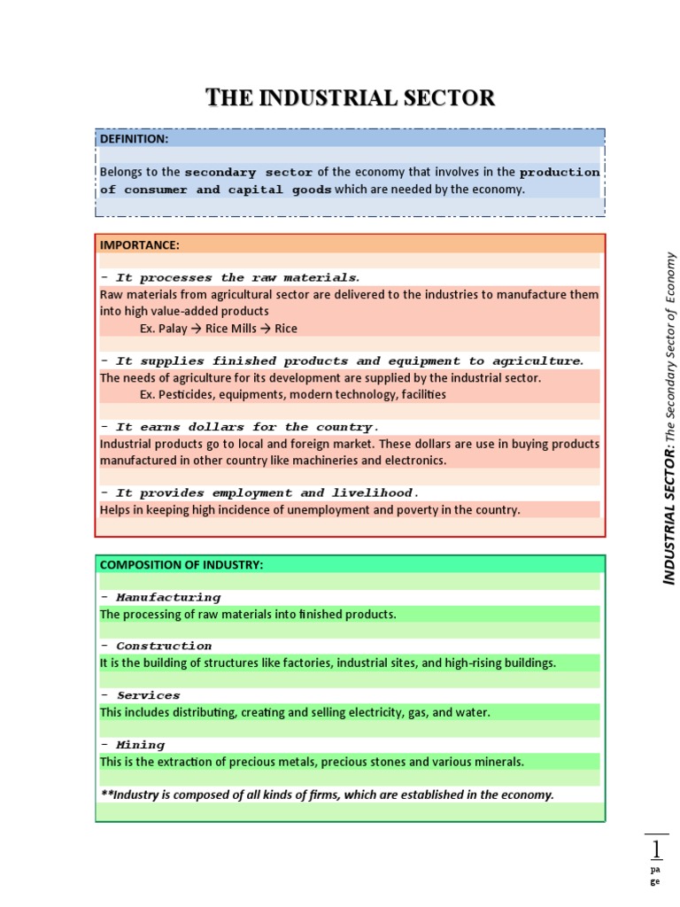 Overview of the Industrial Sector | PDF | Mining | Employment