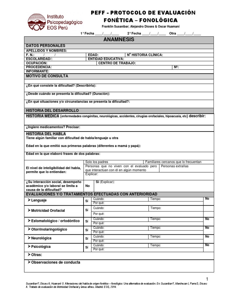 Evaluación Fonética-Fonológica PEFF 1.0 | PDF | Fonética | Fonología