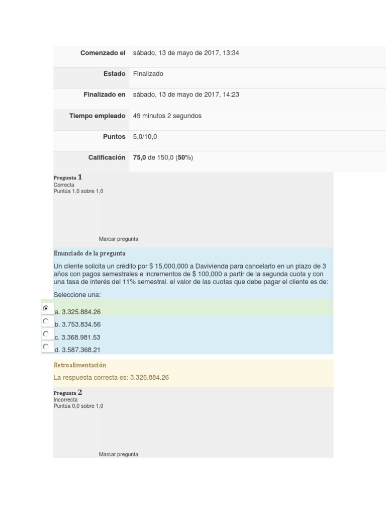 Examen Final Matemáticas Financieras | PDF | Tasas de interés | Economias