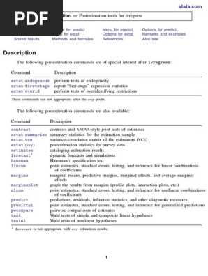 Endogeneity Test Stata 14 Pdf Instrumental Variable Ordinary Least Squares