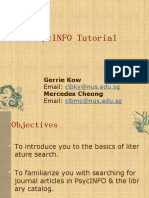 Psycinfo Tutorial: Gerrie Kow Mercedes Cheong