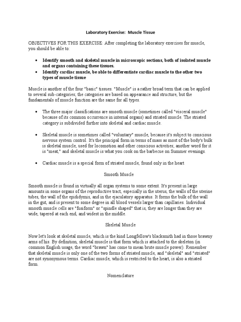 Laboratory Exercise - Muscle | PDF | Sports | Skeletal Muscle