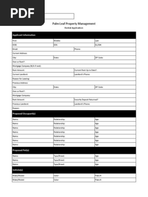 Rental Application