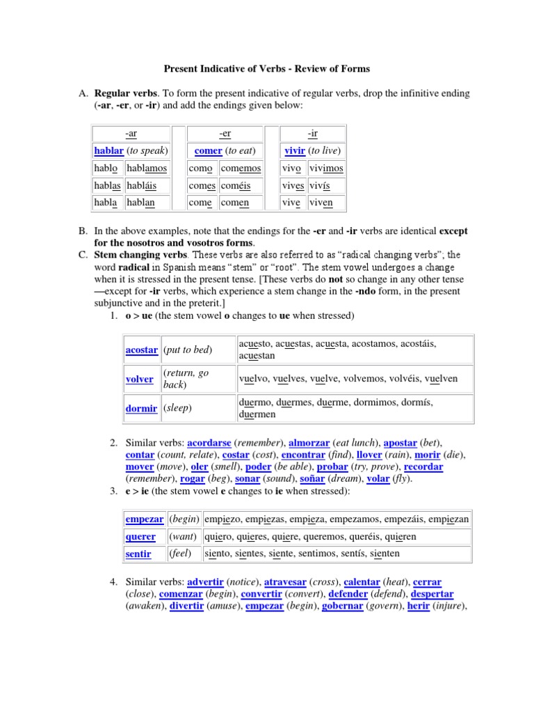 Spanish Verb Tenses Pdf Grammatical Tense Semantic Units