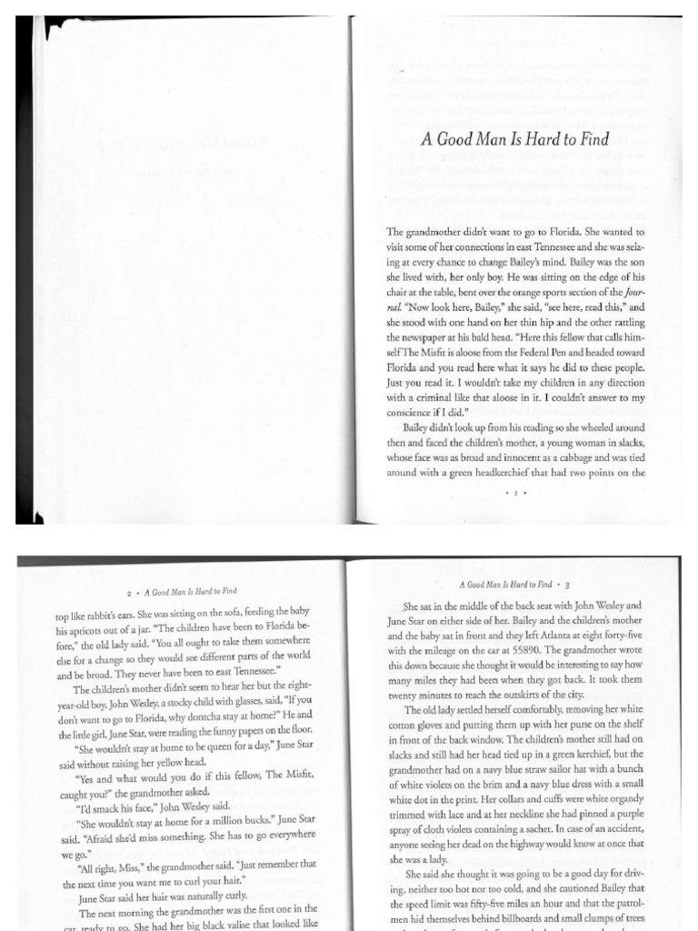 A good man is hard to find grandmother thesis image