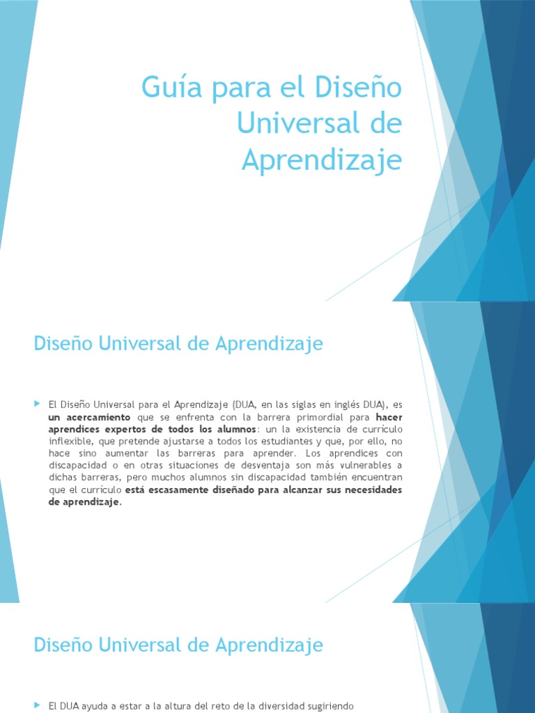 Guía de Diseño Universal de Aprendizaje | PDF | Plan de estudios ...