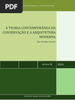 Teoria Contemporânea Da Restauração e a Arquitetura Moderna
